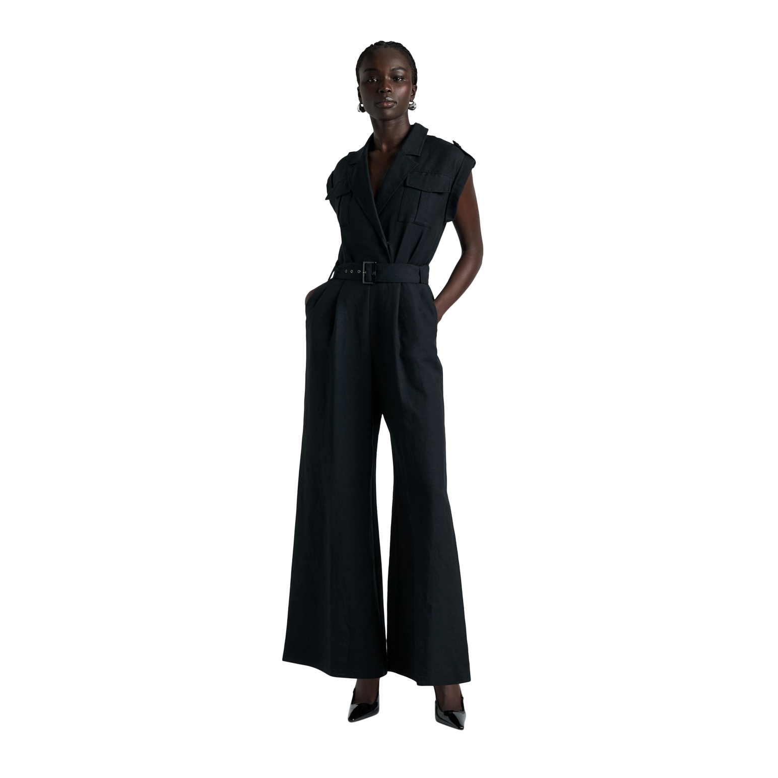 Cue Linen Blend Utility Jumpsuit Ballantynes Department Store